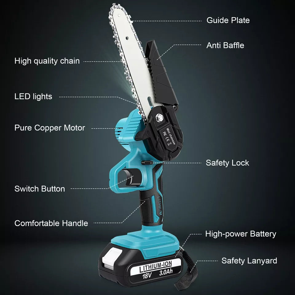 6 inch Cordless Electric Mini Pruning Chainsaw- 50% OFF Your New Favorite Pruning Tool – Limited Time Only!