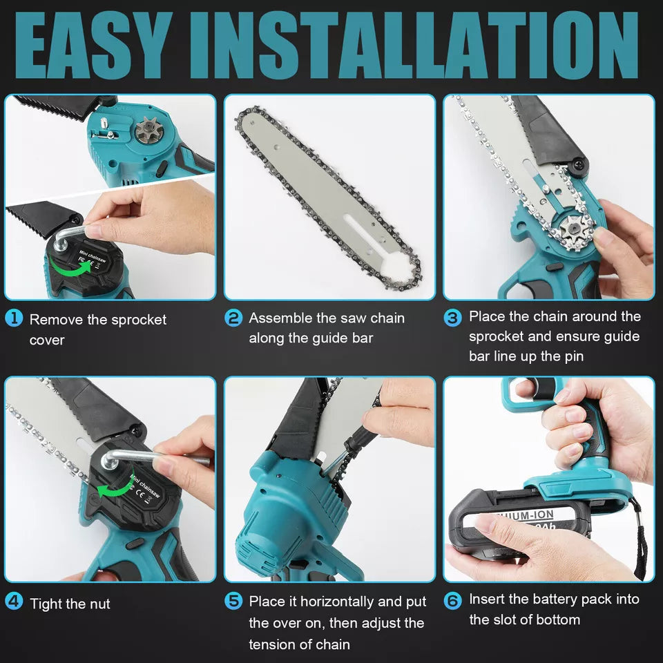 6 inch Cordless Electric Mini Pruning Chainsaw- 50% OFF Your New Favorite Pruning Tool – Limited Time Only!