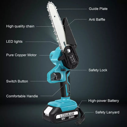 6 inch Cordless Electric Mini Pruning Chainsaw- 50% OFF Your New Favorite Pruning Tool – Limited Time Only!